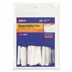 Avery Tabs with White Inserts, 1-1/2" Clear Tab