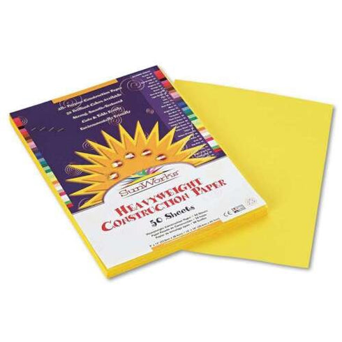 SunWorks® Construction Paper, 58 lbs., 9 x 12, Yellow, 50 Sheets