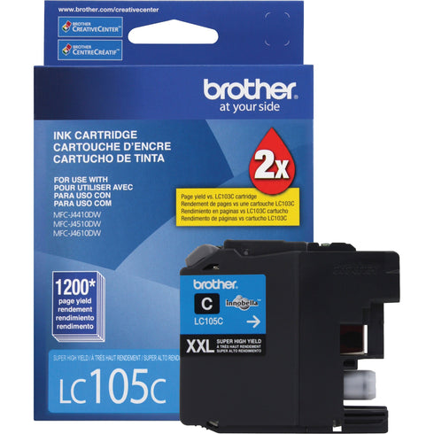 Brother Genuine Innobella LC105C Super High Yield Cyan Ink Cartridge