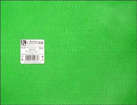 FELT APPLE GREEN 9X12 SHEET