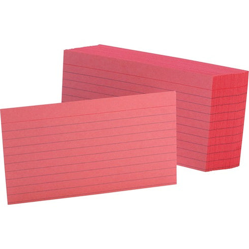 INDEX CARDS 3X5 CHERRY