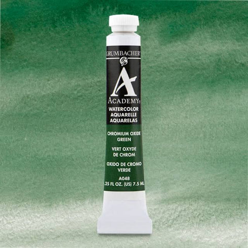 CHROMIUM OXIDE GREEN 7.5ML ACADEMY WATERCOLOR PAINT GRUMBACHER