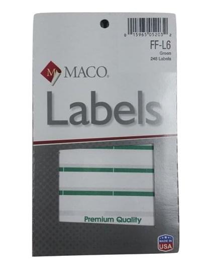 LABEL M GREEN FILE FOLDER LABELS MACO