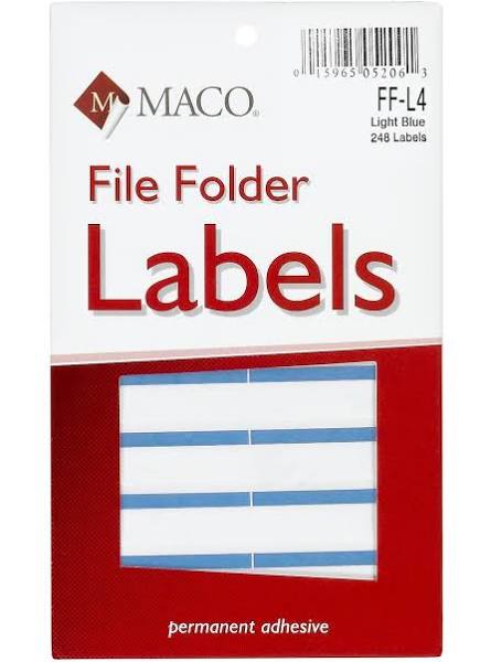 LABEL M BLUE FILE FOLDER LABELS MACO