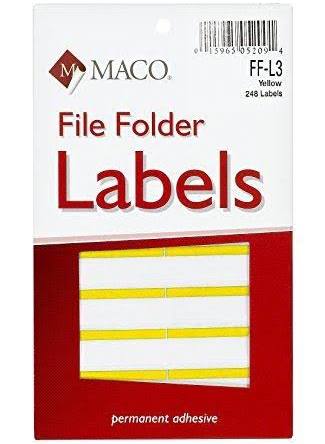 FILE LABEL YELLOW FILE FOLDER LABELS