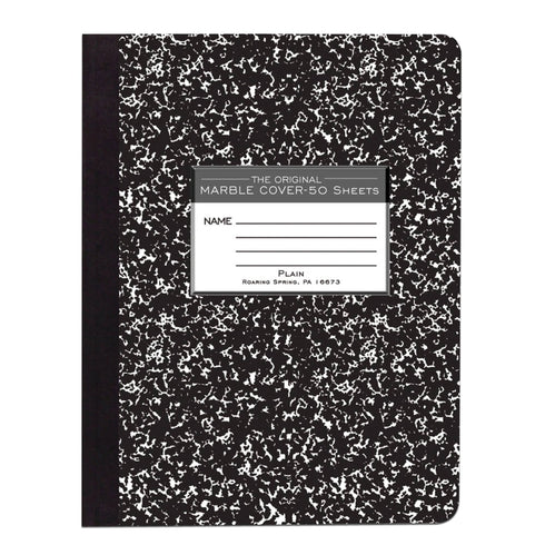 NB BLACK MARBLE 9.75X7.5" PLAIN UNLINED COMPOSITION NOTEBOOK