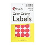 LABEL M RED GLOW CODING LABELS MACO