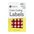 LABEL M RED CODING LABELS ROUND MACO