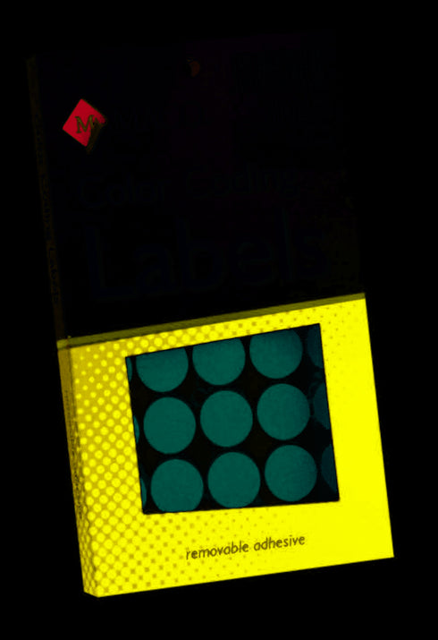 LABEL M GREEN CODING LABELS ROUND MACO