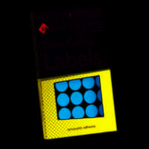 LABEL M LT. BLUE CODING LABELS ROUND MACO