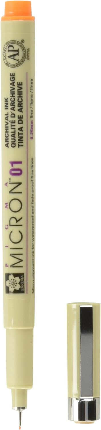 Pigma Micron Pens, .25mm, Orange - 01