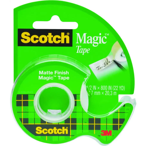 Scotch Transparent Tape With Plastic Dispenser 1/2 By 800 Inch