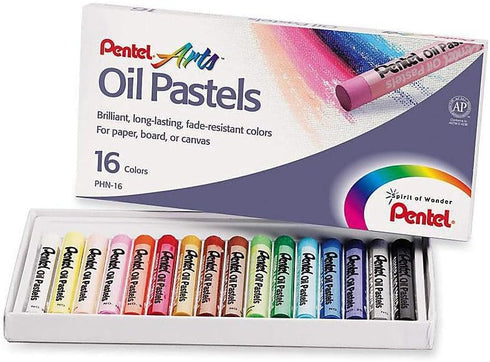 PENTEL ARTS OIL PASTELS, 16 COLOR SET