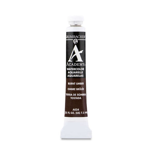 BURNT UMBER 7.5ML GRA024 ACADEMY WATERCOLOR