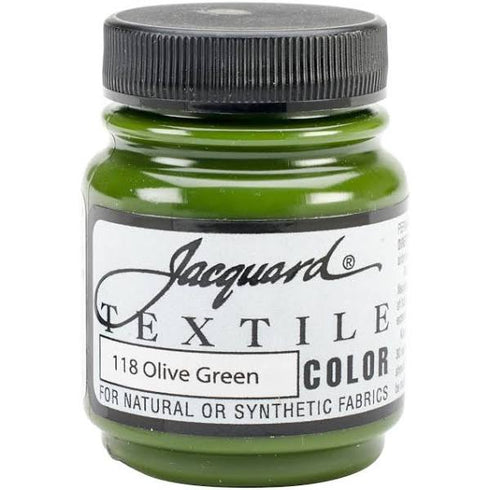 OLIVE GREEN 118 FABRIC PAINT 2.25 OZ JAQUARD TEXTILE