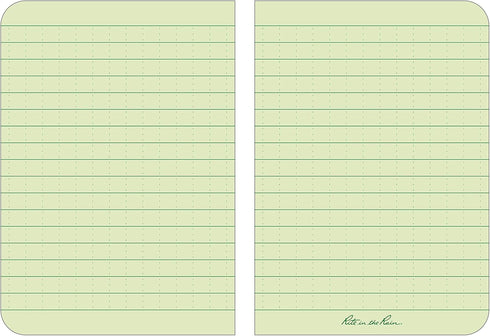 ?Rite in the Rain Weatherproof Soft Cover Pocket Notebook, 3 1/2" x 5", Green