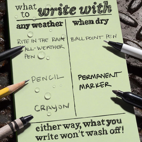 ?Rite in the Rain Weatherproof Soft Cover Pocket Notebook, 3 1/2" x 5", Green