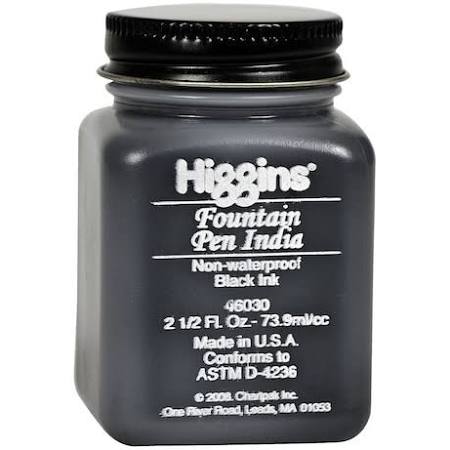BLACK FOUNTAIN PEN INDIA INK, NON-WATERPROOF