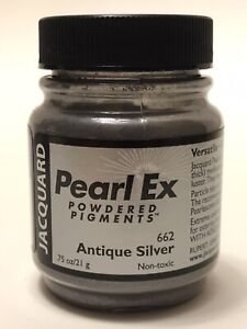 Jacquard Pearl Ex Powdered Pigment .75oz Antique Silver