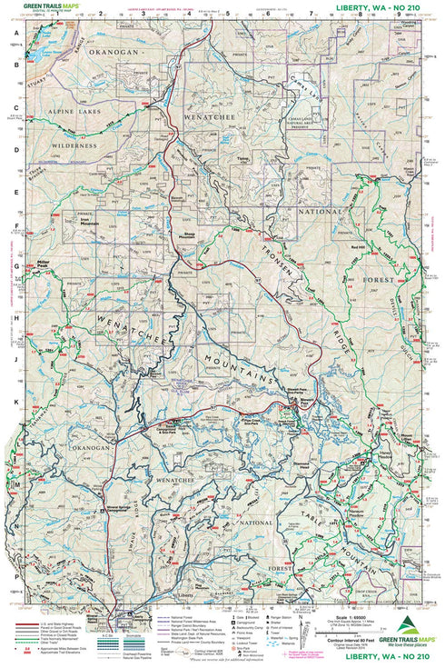 GT LIBERTY, WA 210 GREEN TRAILS MAP