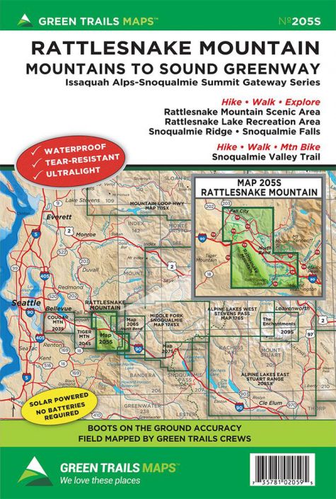 GT RATTLESNAKE MOUNTAIN, WA 205S GREEN TRAILS MAP