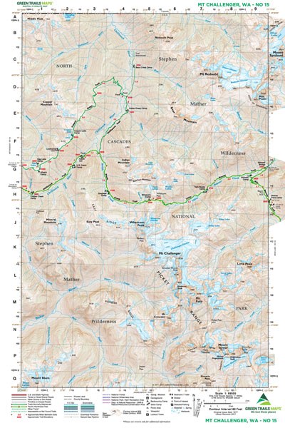 GT MOUNT CHALLENGER, WA 15 GREEN TRAILS MAP