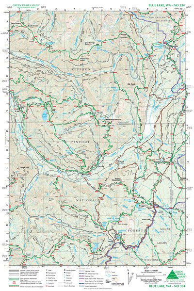 GT BLUE LAKE, WA 334 GREEN TRAILS MAP