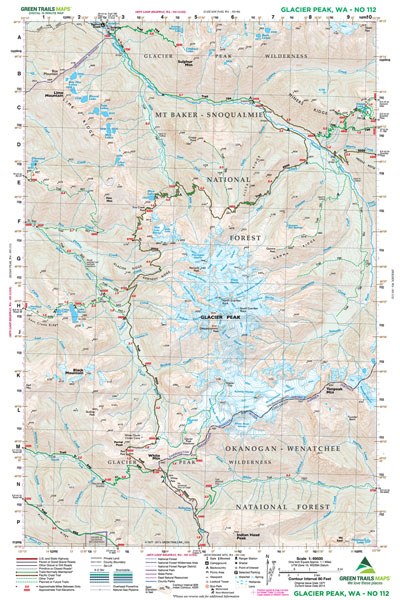 GT GLACIER PEAK, WA 112 GREEN TRAILS MAP