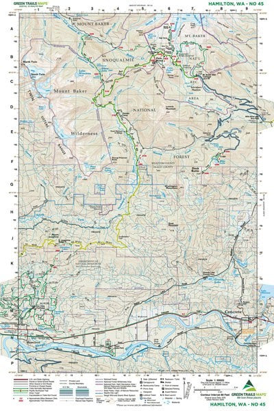 GT HAMILTON, WA 45 GREEN TRAILS MAP
