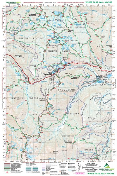 GT WHITE PASS WA 303 GREEN TRAILS MAP