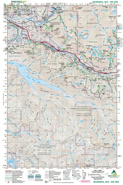 GT BANDERA, WA 206 GREEN TRAILS MAP