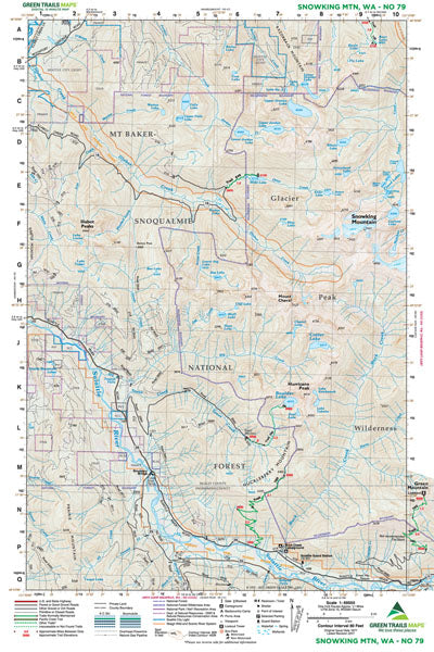 GT SNOWKING MTN, WA 79 GREEN TRAILS MAP