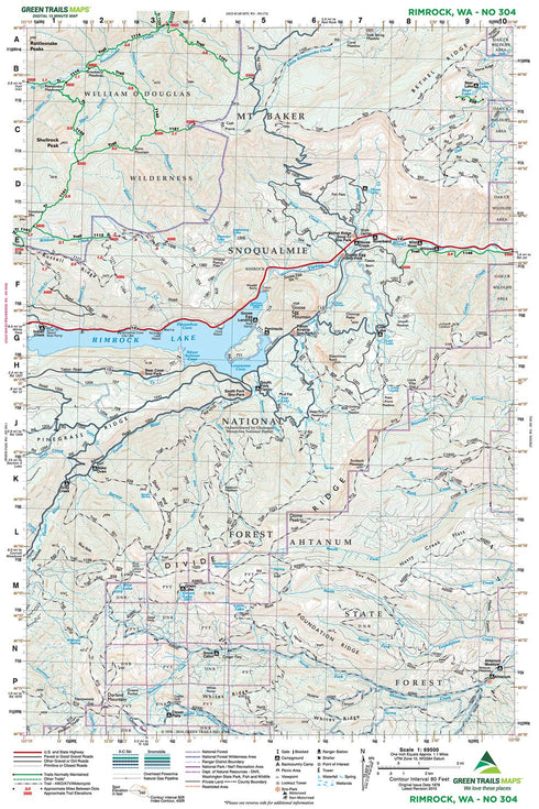 GT RIMROCK,WA 304 GREEN TRAILS MAP