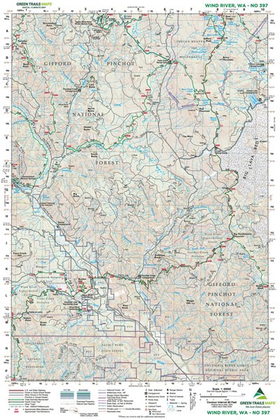 GT WIND RIVER, WA 397 GREEN TRAILS MAP