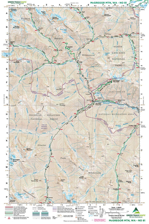 GT MCGREGOR MTN, WA 81 GREEN TRAILS MAP