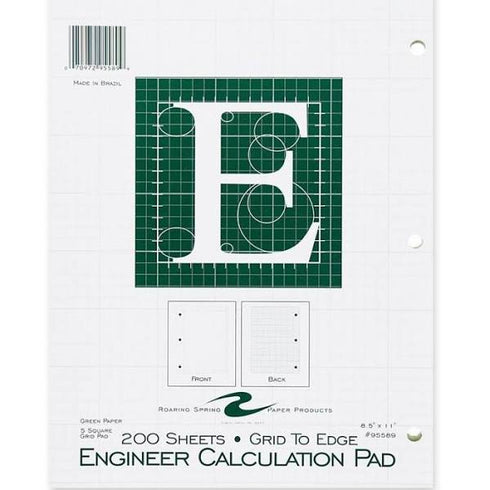 GP 5X5 GRID ENGINEERING PAD 200 SHEETS  GRAPH PAPER PAD