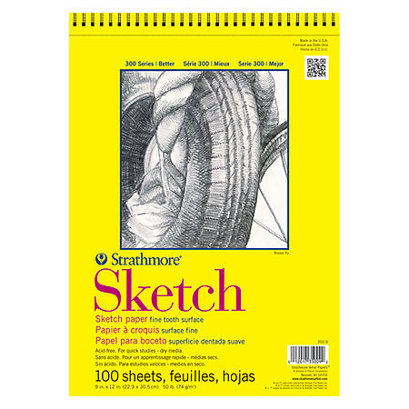 SKETCH 9X12 SKETCH SPIRAL ART PAD, 100 SHEETS