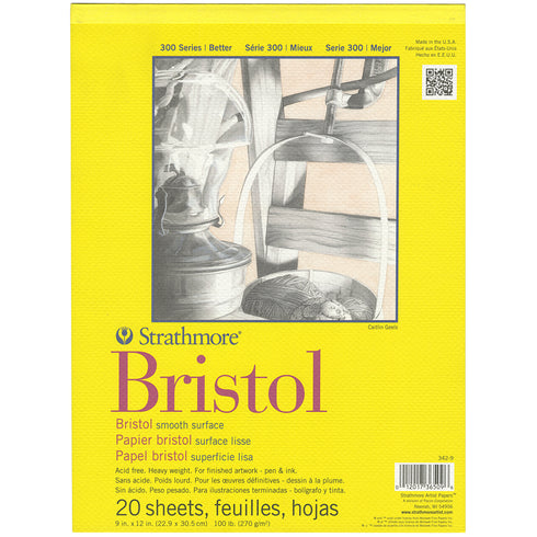 DRAW PAD BR 9X12 BRISTOL ART PAD SMOOTH - 20 SHEETS