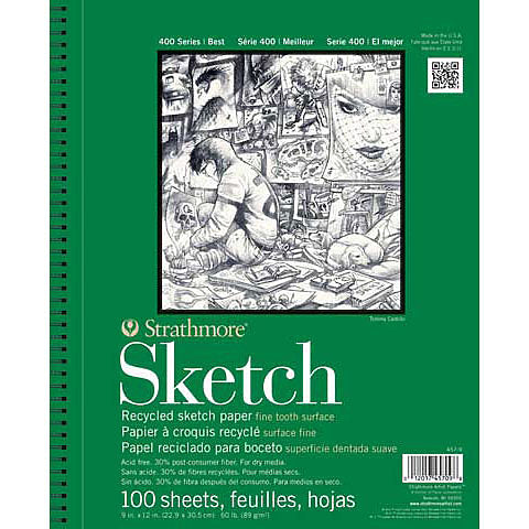 SKETCH 11X14 SKETCH PAD RECYCLED SPIRAL ART PAD