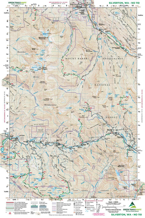 GT SILVERTON, WA 110 GREEN TRAILS MAP