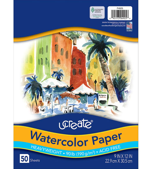 9X12 WATERCOLOR SHEETS 50 PACK