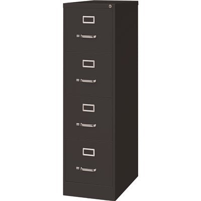 LORELL 15 IN. X 25 IN. X 52 IN. BLACK 4-DRAWER VERTICAL FILE WITH LOCK - KITTITA