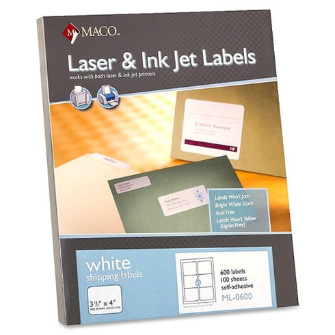 3.33X4 WHITE SHIPPING LABELS