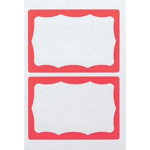 ADHESIVE BADGE RED BOARDER