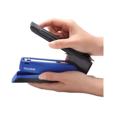 InPower Spring-Powered Desktop Stapler, 20 Sheets, Blue