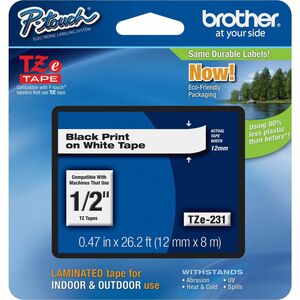 1/2" BLK/WHT TAPE CARTRIDGE