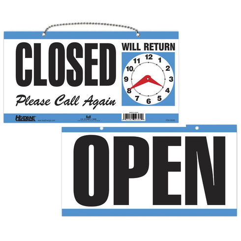 OPEN/CLOSED SIGN WITH CLOCK