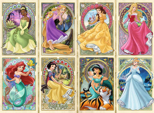 DISNEY ART NOUVEAU PRINCESSES 1000 PIECE JIGSAW PUZZLE - RAVENSBURGER