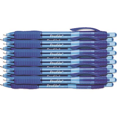 PAPER MATE PROFILE BALLPOINT RETRACTABLE PEN, BLUE INK BOLD DOZEN