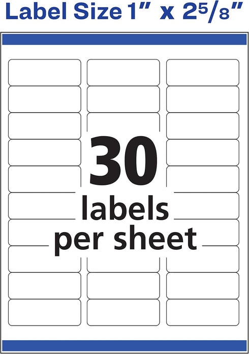 1X2.6 WHITE LASER LABELS
